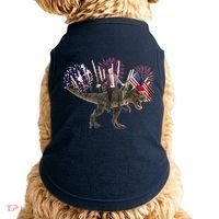 Patriotic Donald Trump On A Dinosaur Doggie Tank thumb 0