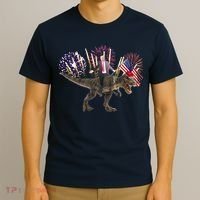 Patriotic Donald Trump On A Dinosaur T-Shirt thumb 3