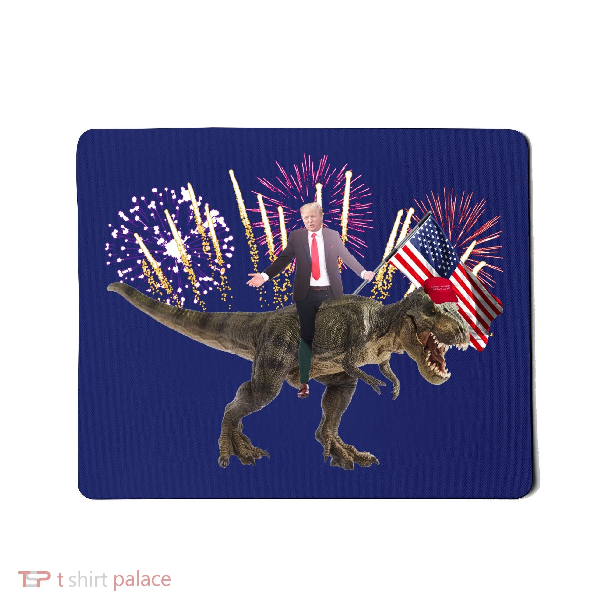 Patriotic Donald Trump On A Dinosaur Mousepad