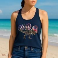 Patriotic Donald Trump On A Dinosaur Women's Tank Top thumb 2
