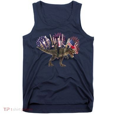 Patriotic Donald Trump On A Dinosaur Tank Top