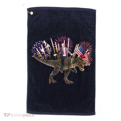 Patriotic Donald Trump On A Dinosaur Golf Towel