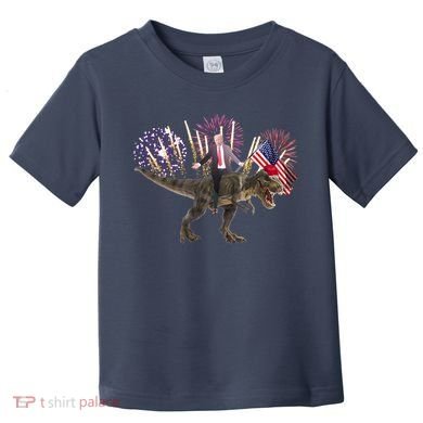 Patriotic Donald Trump On A Dinosaur Toddler T-Shirt
