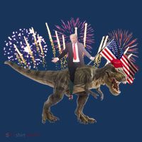 Patriotic Donald Trump On A Dinosaur Toddler T-Shirt thumb 4