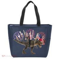 Patriotic Donald Trump On A Dinosaur Tote Bag thumb 0