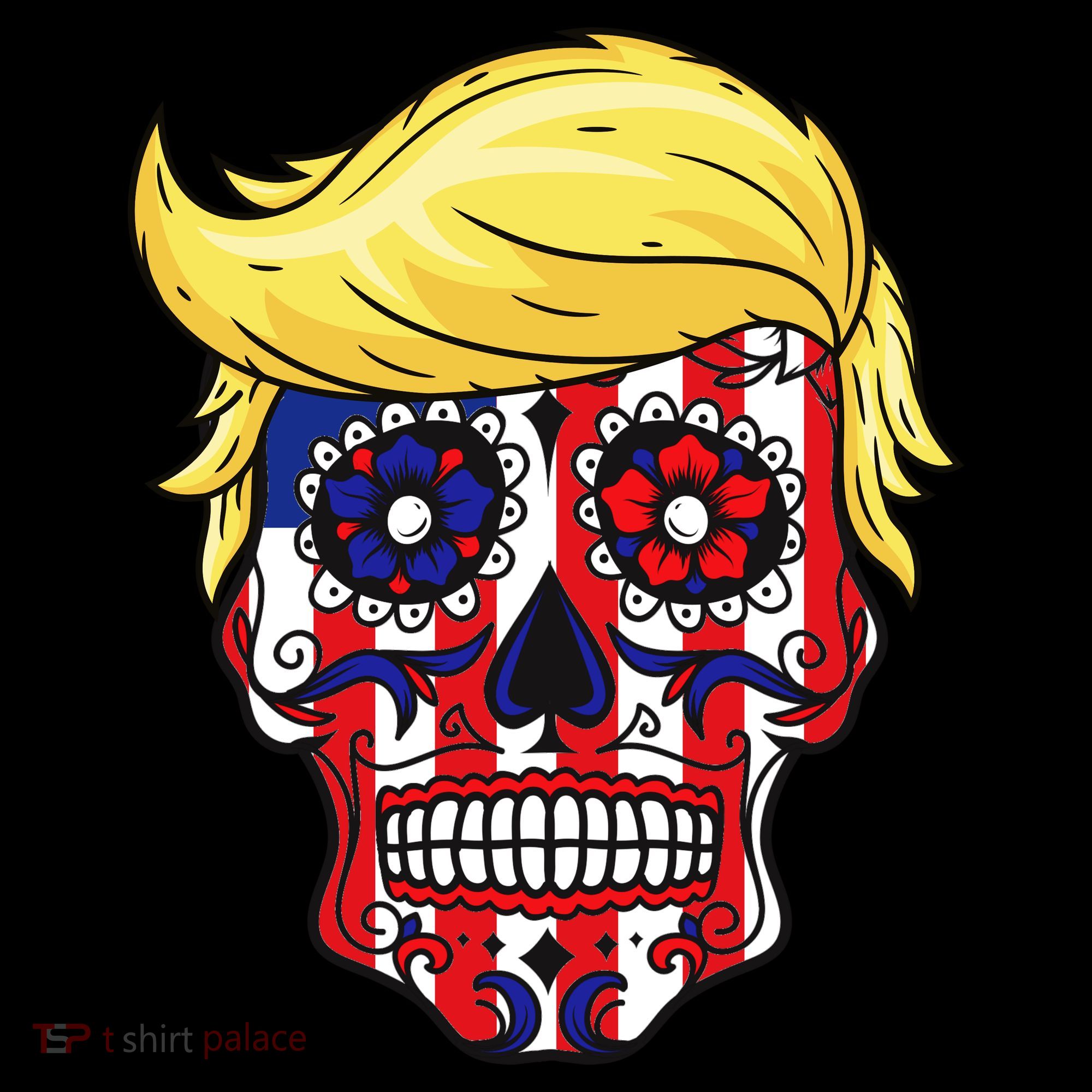 Patriotic Donald Trump Sugar Skull Ornament