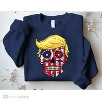 Patriotic Donald Trump Sugar Skull Sweatshirt thumb 2