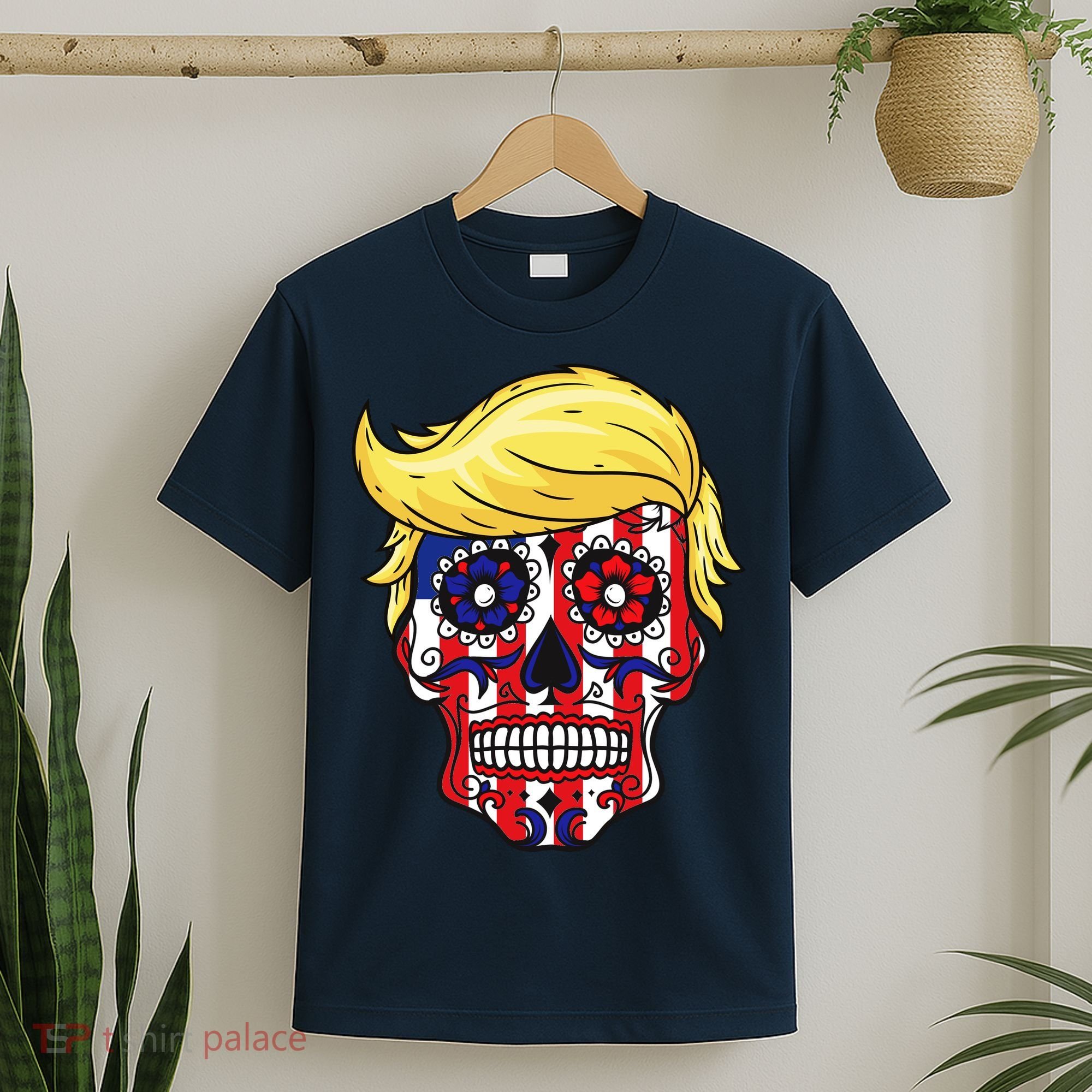 Patriotic Donald Trump Sugar Skull T-Shirt