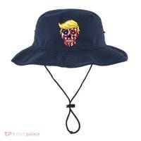 Patriotic Donald Trump Sugar Skull Bucket Hat thumb 0