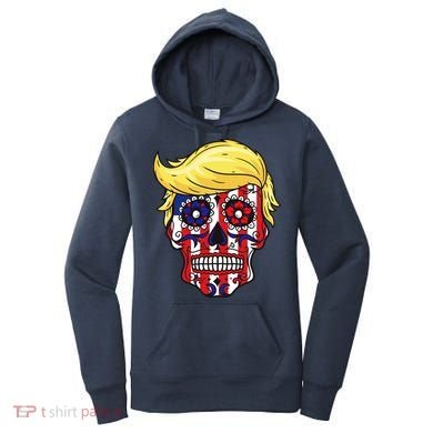 Patriotic Donald Trump Sugar Skull Women's Hoodie
