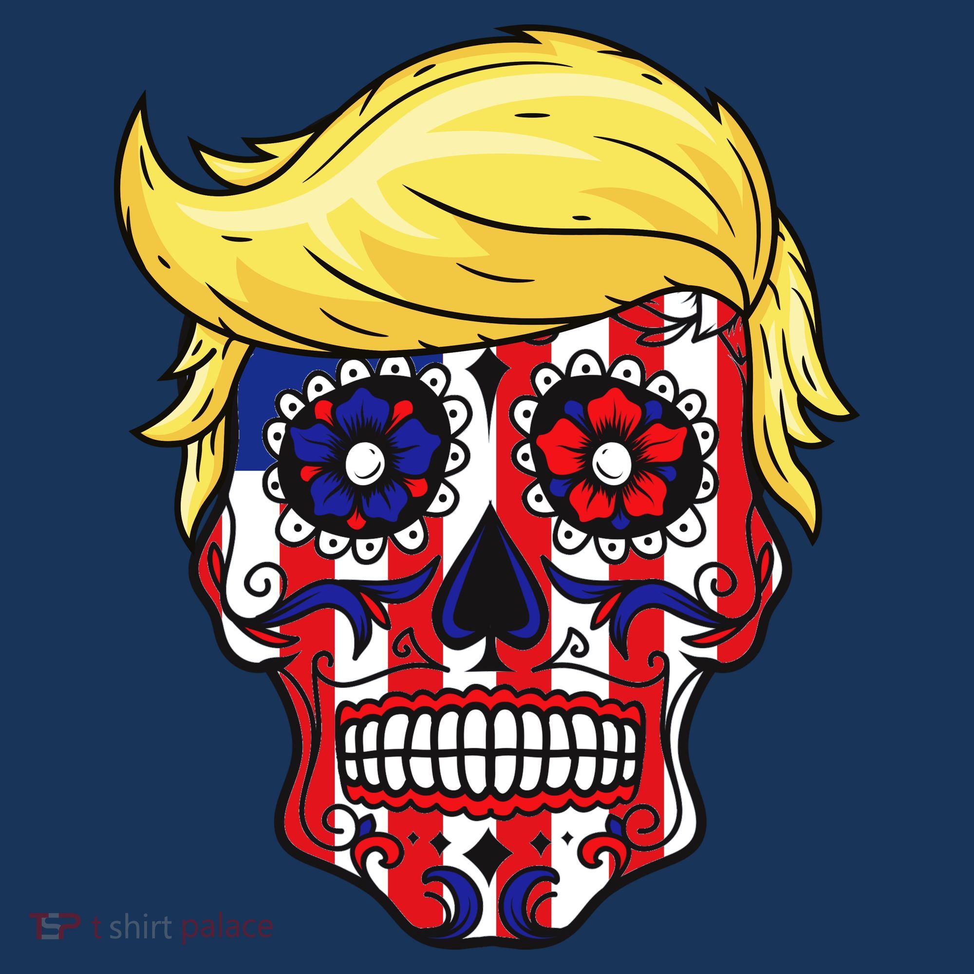 Patriotic Donald Trump Sugar Skull Women's Hoodie