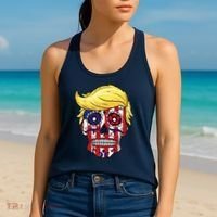 Patriotic Donald Trump Sugar Skull Women's Tank Top thumb 2