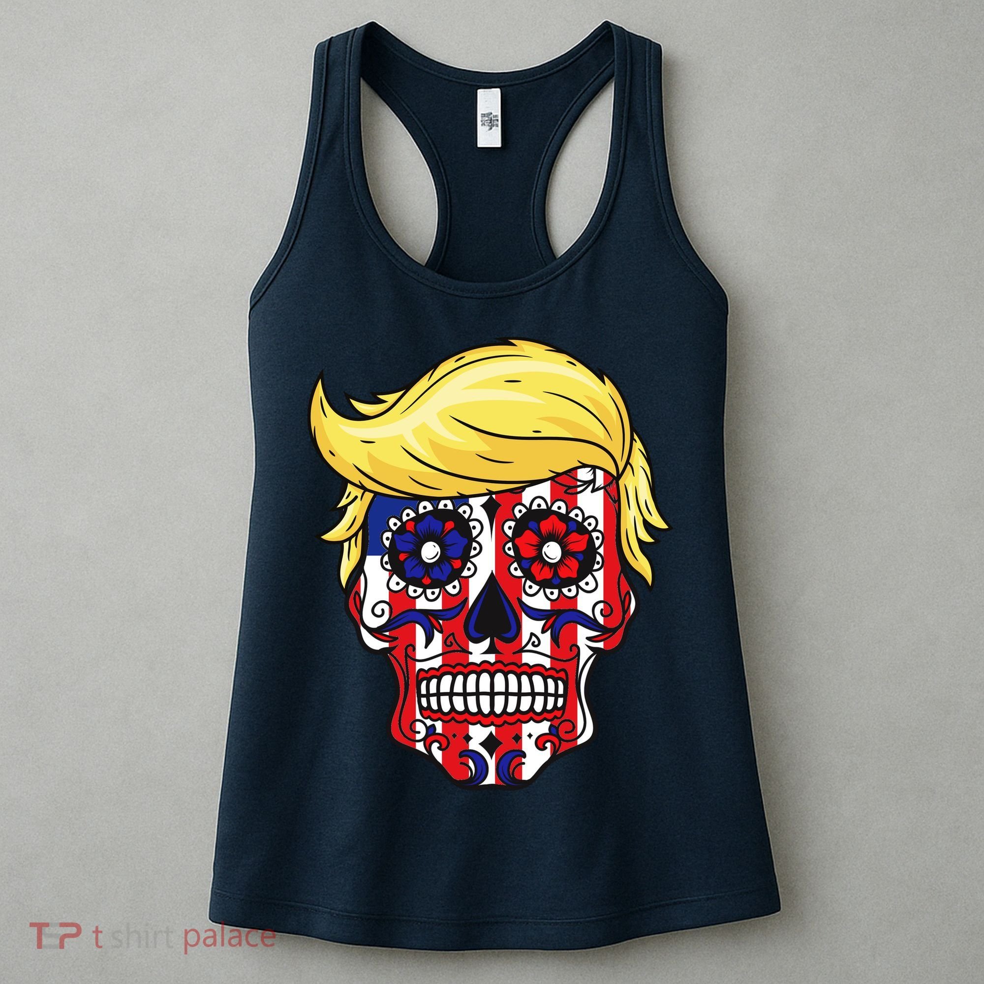 Patriotic Donald Trump Sugar Skull Women's Tank Top