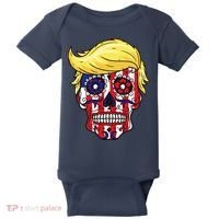 Patriotic Donald Trump Sugar Skull Baby Bodysuit thumb 0