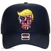 Patriotic Donald Trump Sugar Skull Hat thumb 0
