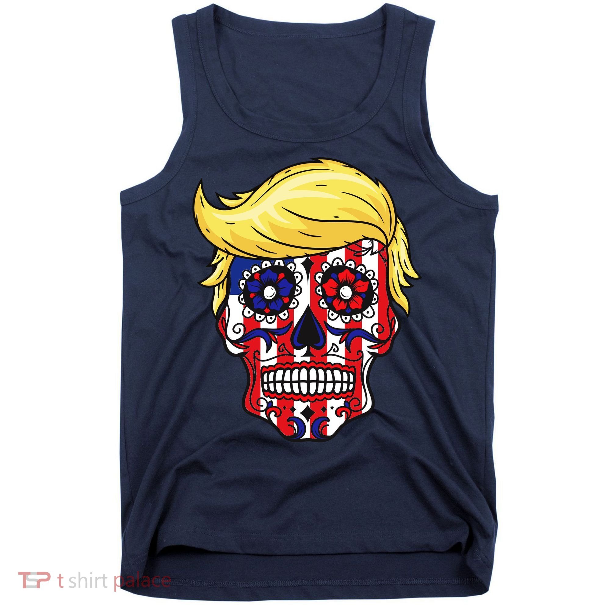 Patriotic Donald Trump Sugar Skull Tank Top