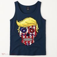 Patriotic Donald Trump Sugar Skull Tank Top thumb 2