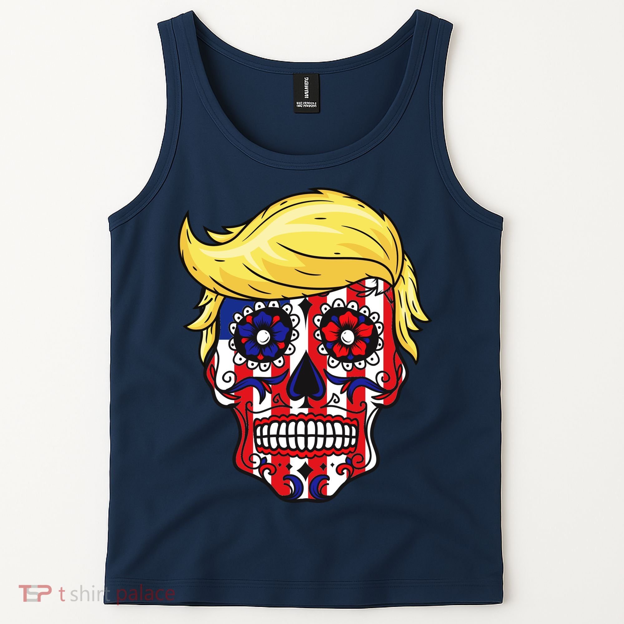 Patriotic Donald Trump Sugar Skull Tank Top