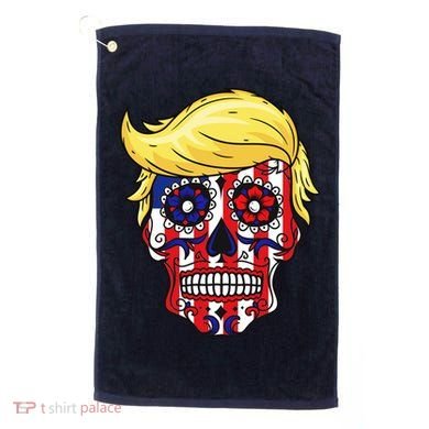 Patriotic Donald Trump Sugar Skull Golf Towel
