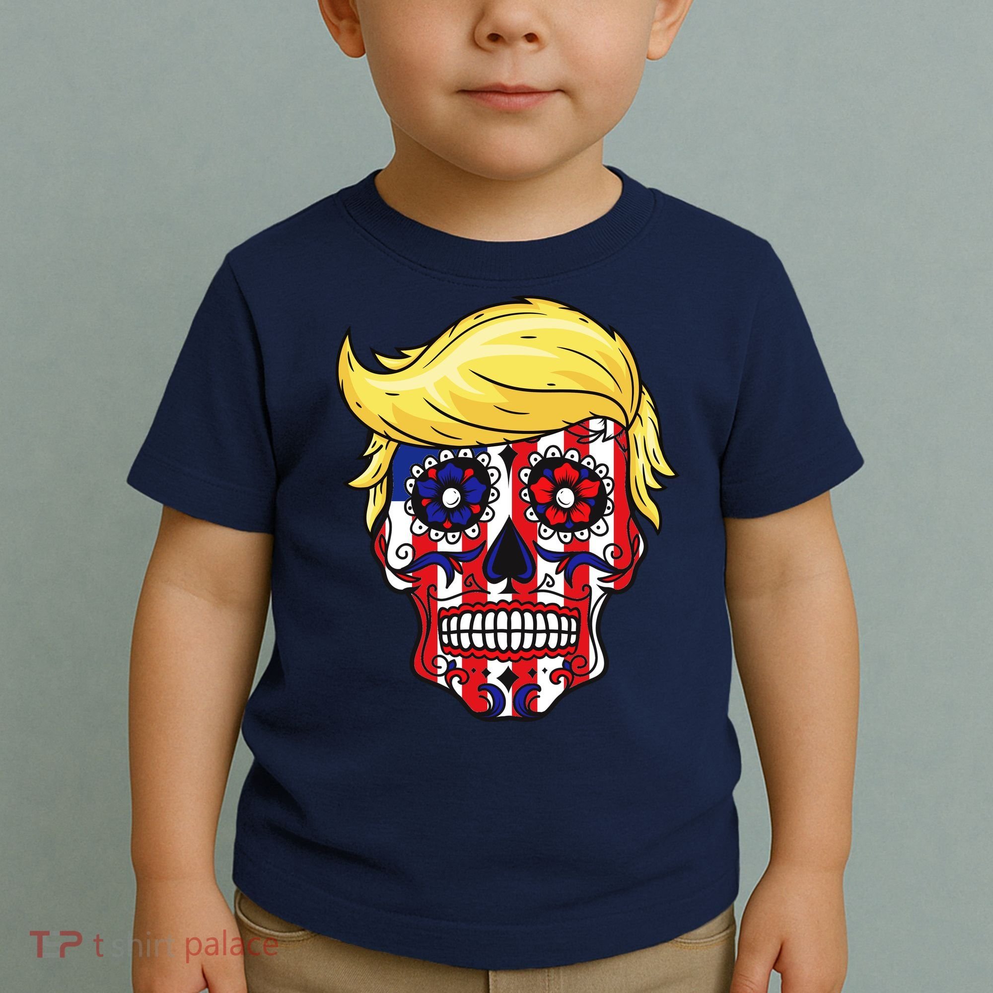 Patriotic Donald Trump Sugar Skull Toddler T-Shirt