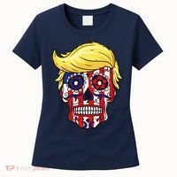 Patriotic Donald Trump Sugar Skull Women's T-Shirt thumb 0