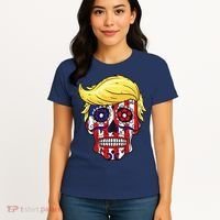 Patriotic Donald Trump Sugar Skull Women's T-Shirt thumb 4