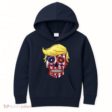 Patriotic Donald Trump Sugar Skull Kids Hoodie
