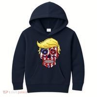 Patriotic Donald Trump Sugar Skull Kids Hoodie thumb 0