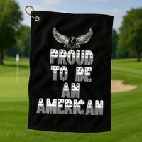 Patriotic Eagle Proud To Be An American Golf Towel thumb 1