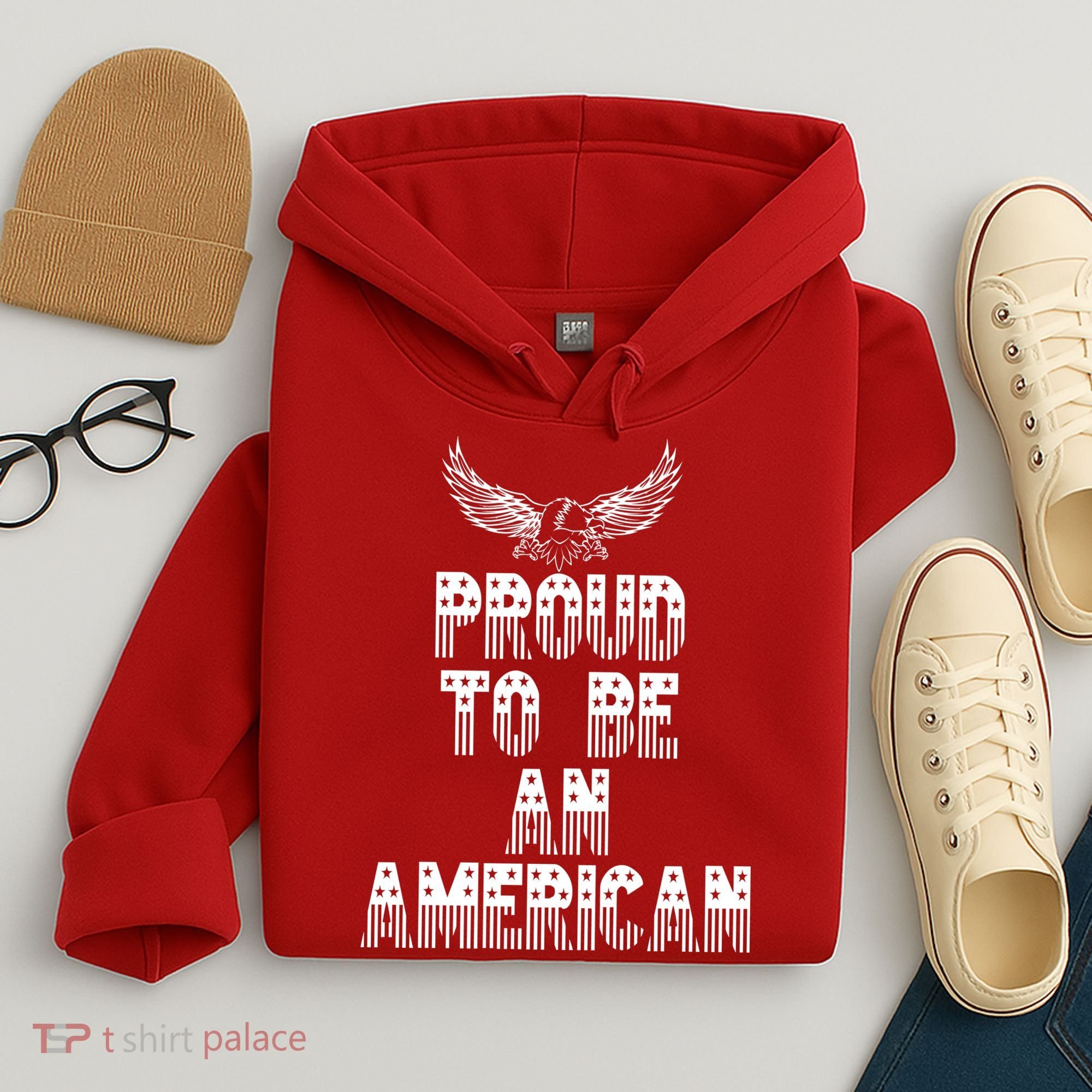 Patriotic Eagle Proud To Be An American Hoodie
