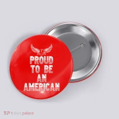 Patriotic Eagle Proud To Be An American Button
