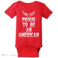 Patriotic Eagle Proud To Be An American Baby Bodysuit thumb 0