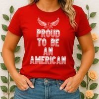 Patriotic Eagle Proud To Be An American Women's T-Shirt thumb 2