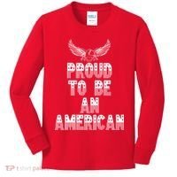Patriotic Eagle Proud To Be An American Kids Long Sleeve Shirt thumb 0
