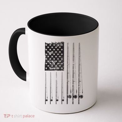 Patriotic Fishing American Flag Coffee Mug