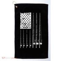 Patriotic Fishing American Flag Golf Towel thumb 0