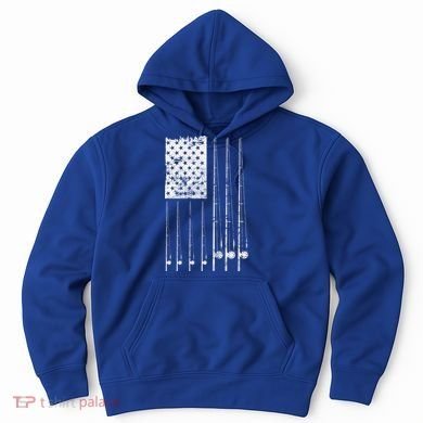 Patriotic Fishing American Flag Hoodie