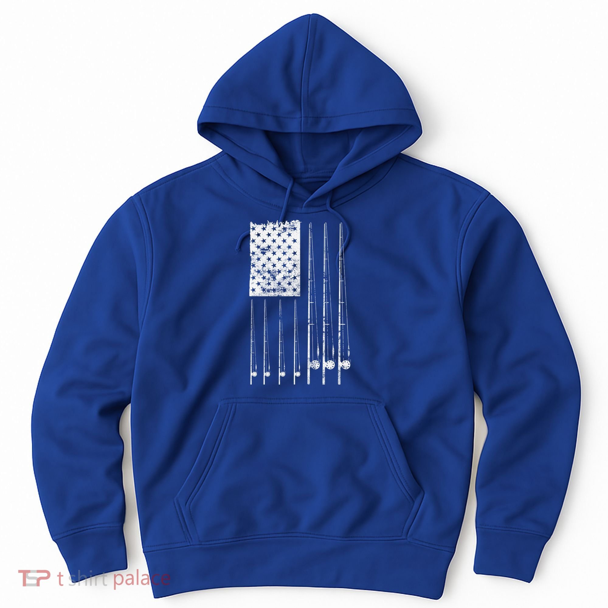 Patriotic Fishing American Flag Hoodie