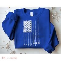 Patriotic Fishing American Flag Sweatshirt thumb 2
