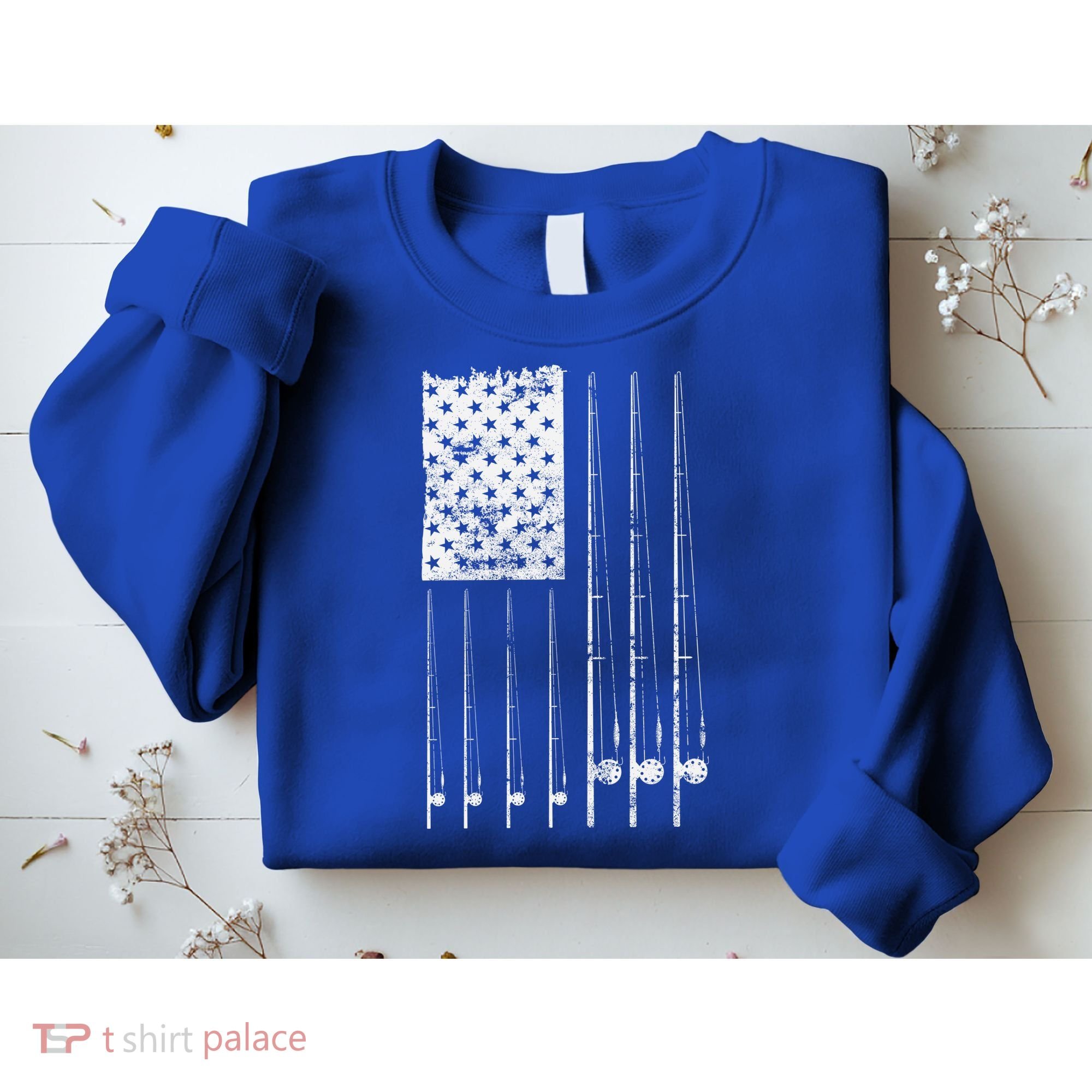 Patriotic Fishing American Flag Sweatshirt