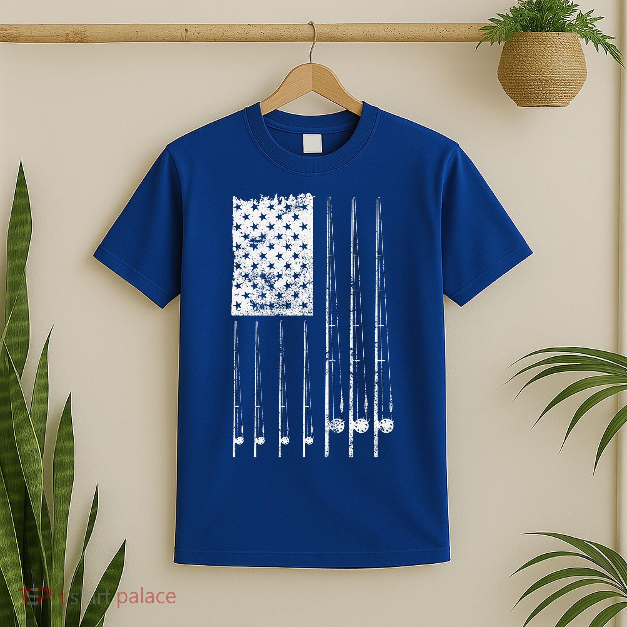 Patriotic Fishing American Flag T-Shirt