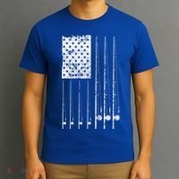 Patriotic Fishing American Flag T-Shirt thumb 3