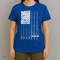 Patriotic Fishing American Flag T-Shirt thumb 4