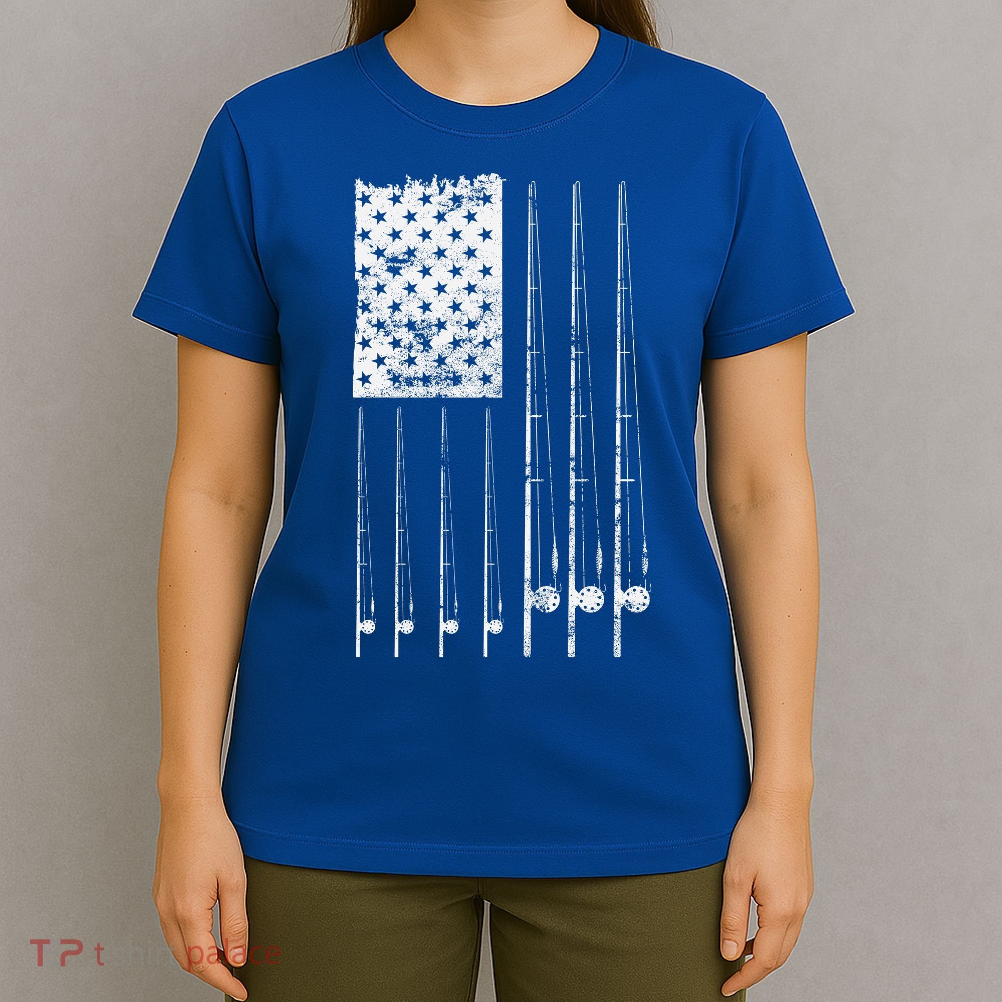 Patriotic Fishing American Flag T-Shirt