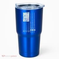 Patriotic Fishing American Flag Tumbler thumb 0