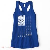 Patriotic Fishing American Flag Women's Tank Top thumb 0