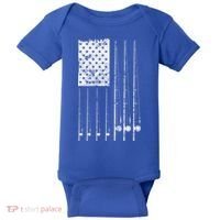 Patriotic Fishing American Flag Baby Bodysuit thumb 0