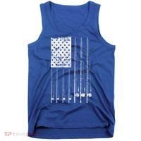 Patriotic Fishing American Flag Tank Top thumb 0