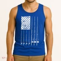 Patriotic Fishing American Flag Tank Top thumb 3