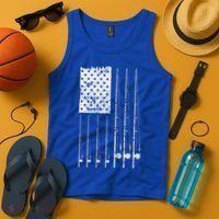 Patriotic Fishing American Flag Tank Top thumb 4